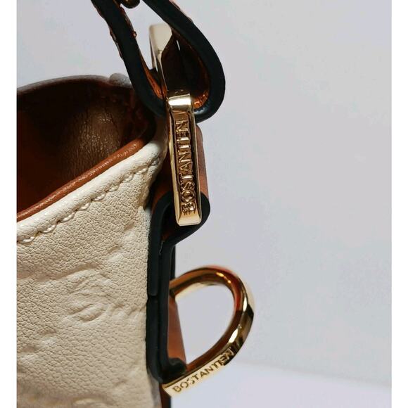 Bostanten Hobo Handbag Shoulder Tote Cream And Brown Gold Accents EUC - Picture 9 of 12